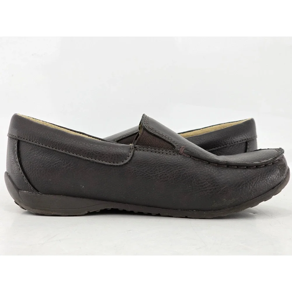 The Children's Place Loafers Boys Size 3 Brown Faux Leather Slip On -Good